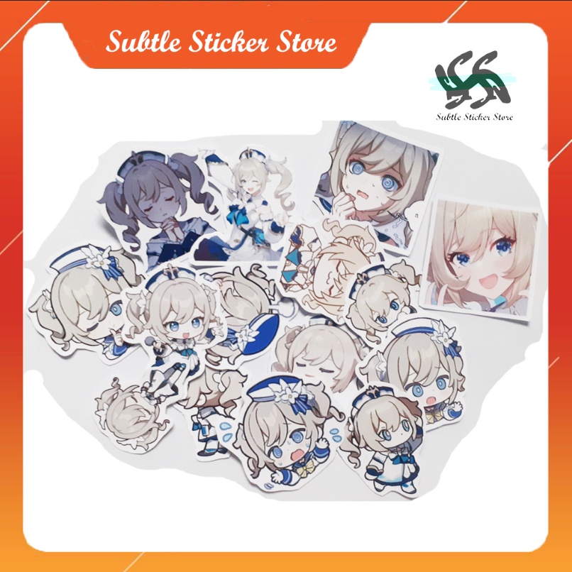 - Set 10/15 Sticker Barbara hình dán chibi genshin trang trí vali, điện thoại, laptop, .. siêu đẹp