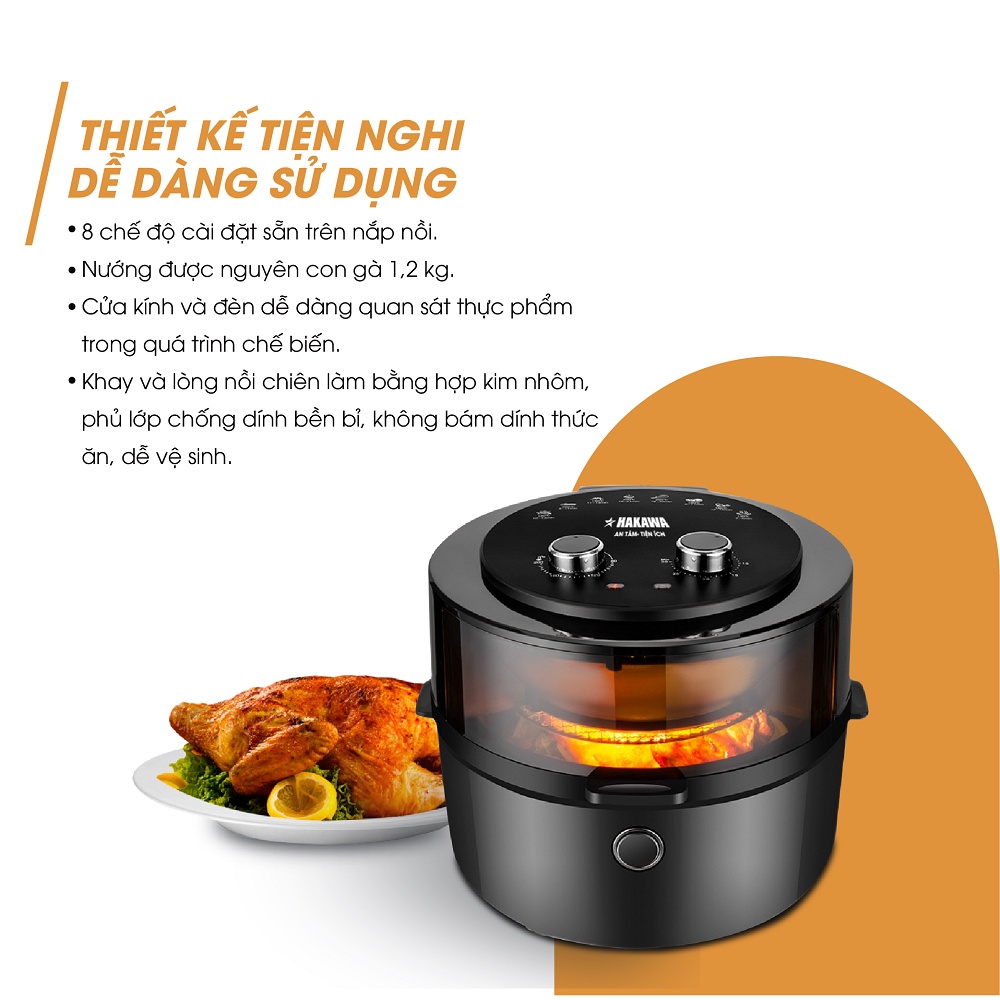 Nồi Chiên Không Dầu HAKAWA HK-AF8L - Bảo hành chính hãng 2 năm