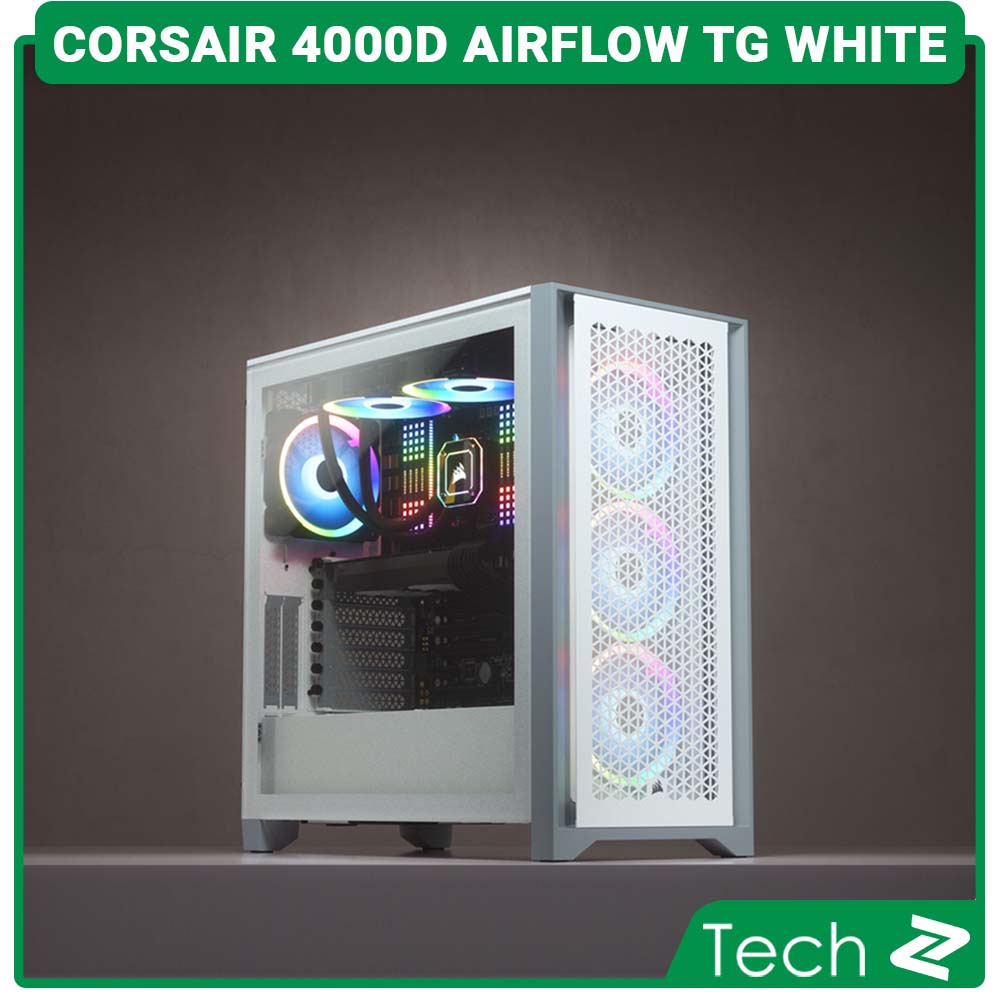 Vỏ Case Corsair 4000D Airflow TG White (Mid Tower/Màu Trắng) | BigBuy360 - bigbuy360.vn