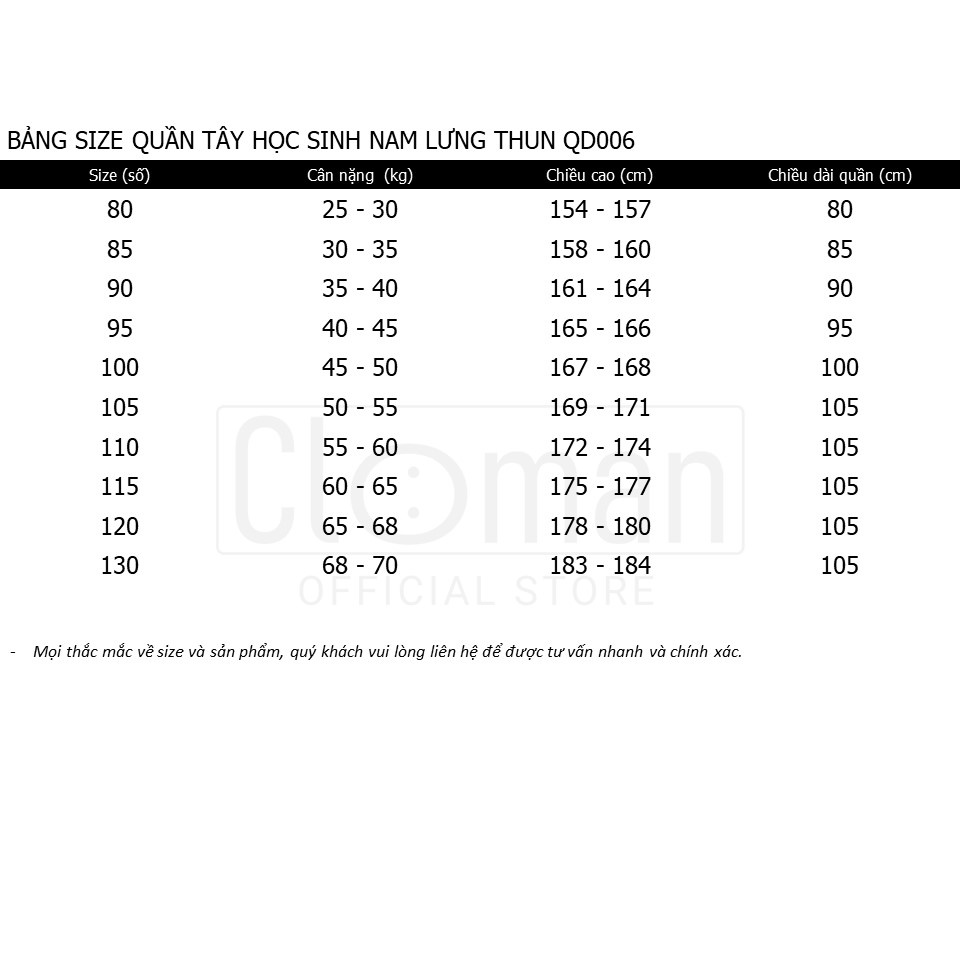 Quần Tây Xanh Học Sinh Lưng Thun Dây Kéo CLOMAN Có Bigsize Vải Mềm Mịn QD006