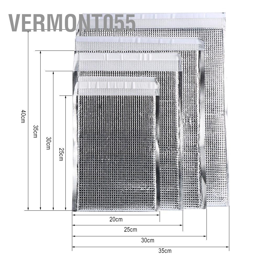 Vermont055 4 Types 10pcs/set Disposable Aluminum Foil Insulated Food Storage Bag Thermal Cooler Silver