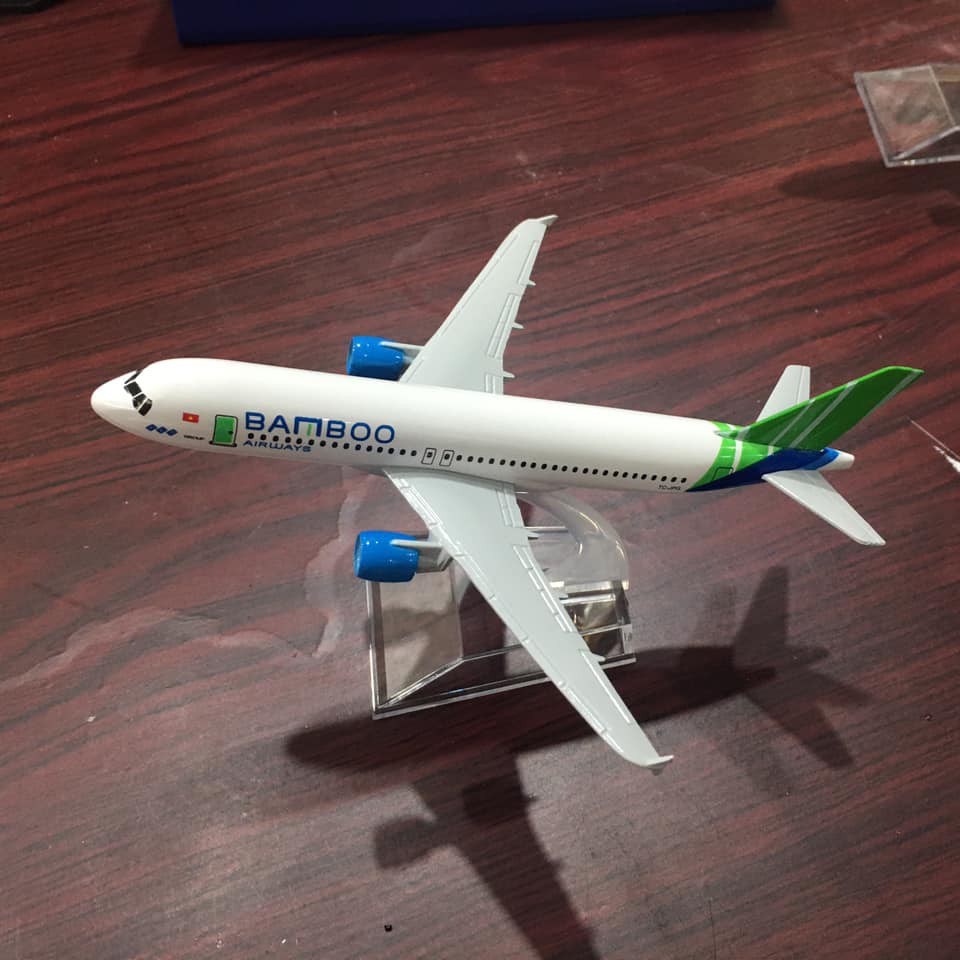 Mô hình máy bay tĩnh A320 Bamboo Airways 16cm