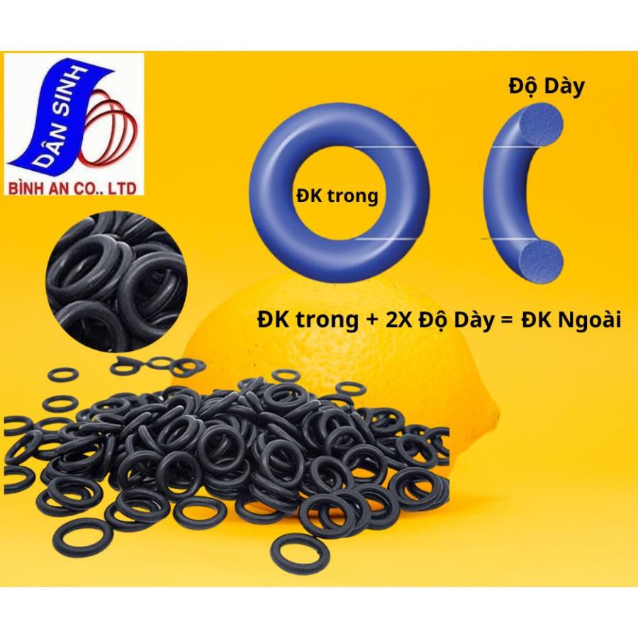 Dày 6mm * (125mm đến 250mm Đường kính trong) Gioăng cao su NBR70