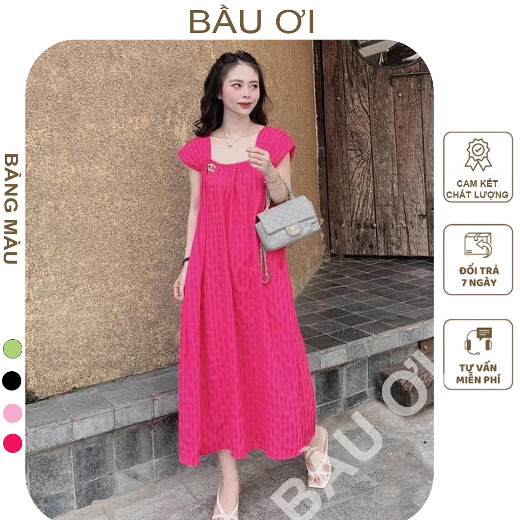[BAUOII V44] VÁY BẦU CÁNH TIÊN 2 DÂY BẢN TO CHẤT THÔ HÀN XỐP KẺ CARO - ĐẦM BẦU MÙA HÈ THỜI TRANG HÀN QUỐC CHẤT MÁT