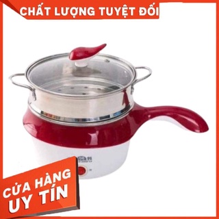 Nồi lẩu mini siêu tốc kèm vỉ hấp đa năng có tay cầm tiện dụng size 18cm