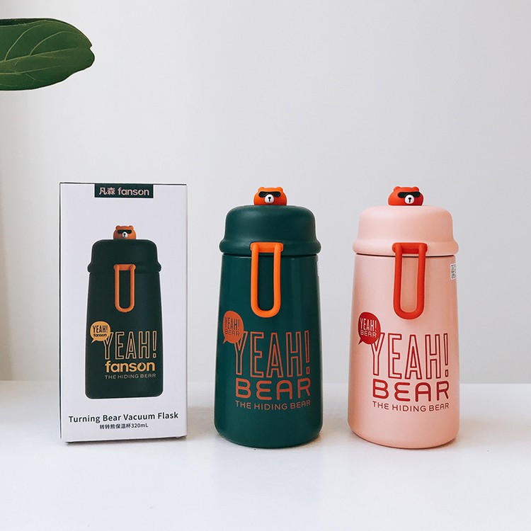 Bình Nước Giữ Nhiệt Chân Không Gấu Điệp Viên 320ml