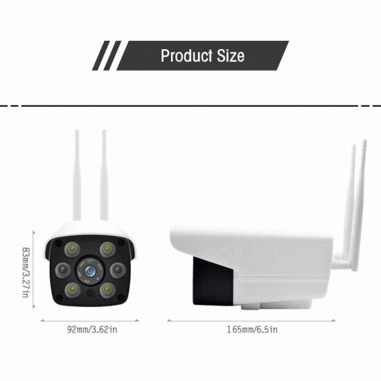 CAMERA NGOÀI TRỜI 5MP V380 V587 2 RÂU 6LED 2K 2560x1440P SIÊU SẮC NÉT - CÓ MÀU BAN ĐÊM – CHỐNG NƯỚC