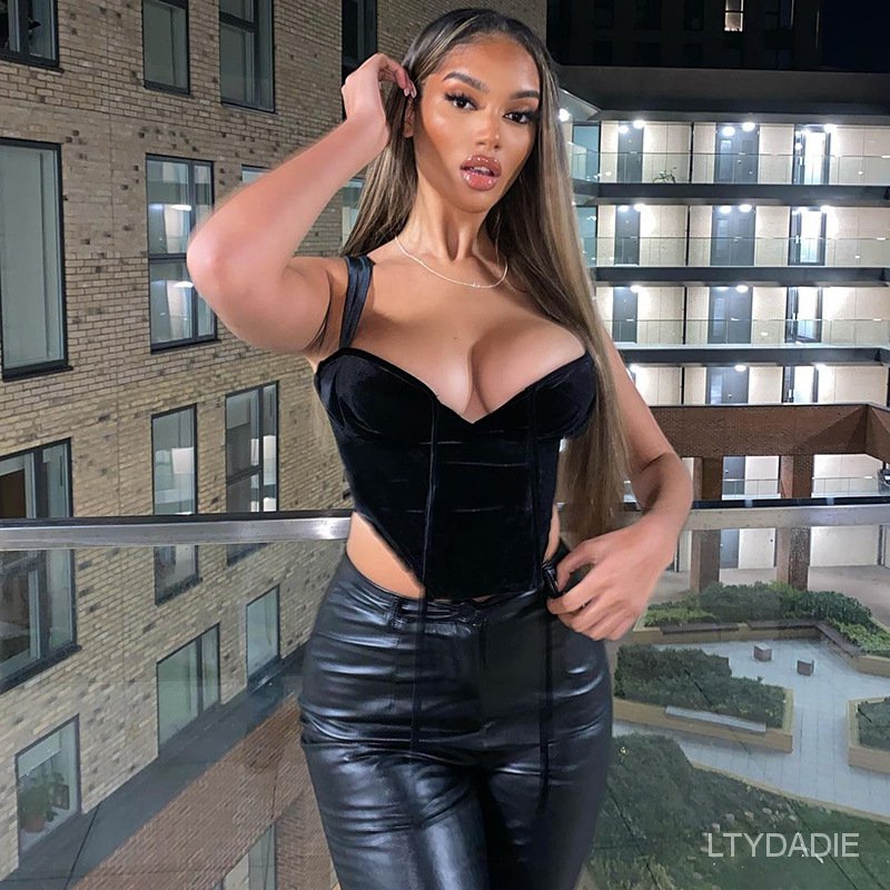 Women'S Sexy V Neck Suede Cropped Camisloes lbkE | BigBuy360 - bigbuy360.vn