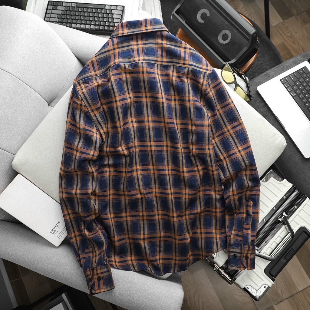 VNXK - Áo Sơ mi caro vải flannel nhiều màu - Sơ mi dạ kẻ sọc khoác ngoài - Shop LASTORE