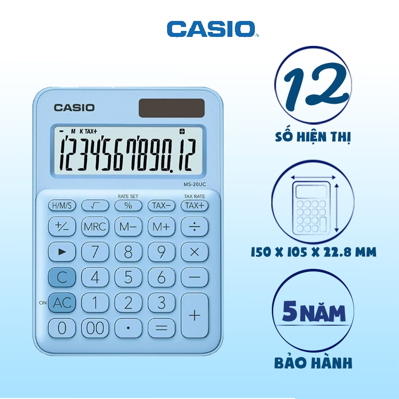 Máy Tính Casio MS-20UC Màu Xanh Dương Đậm