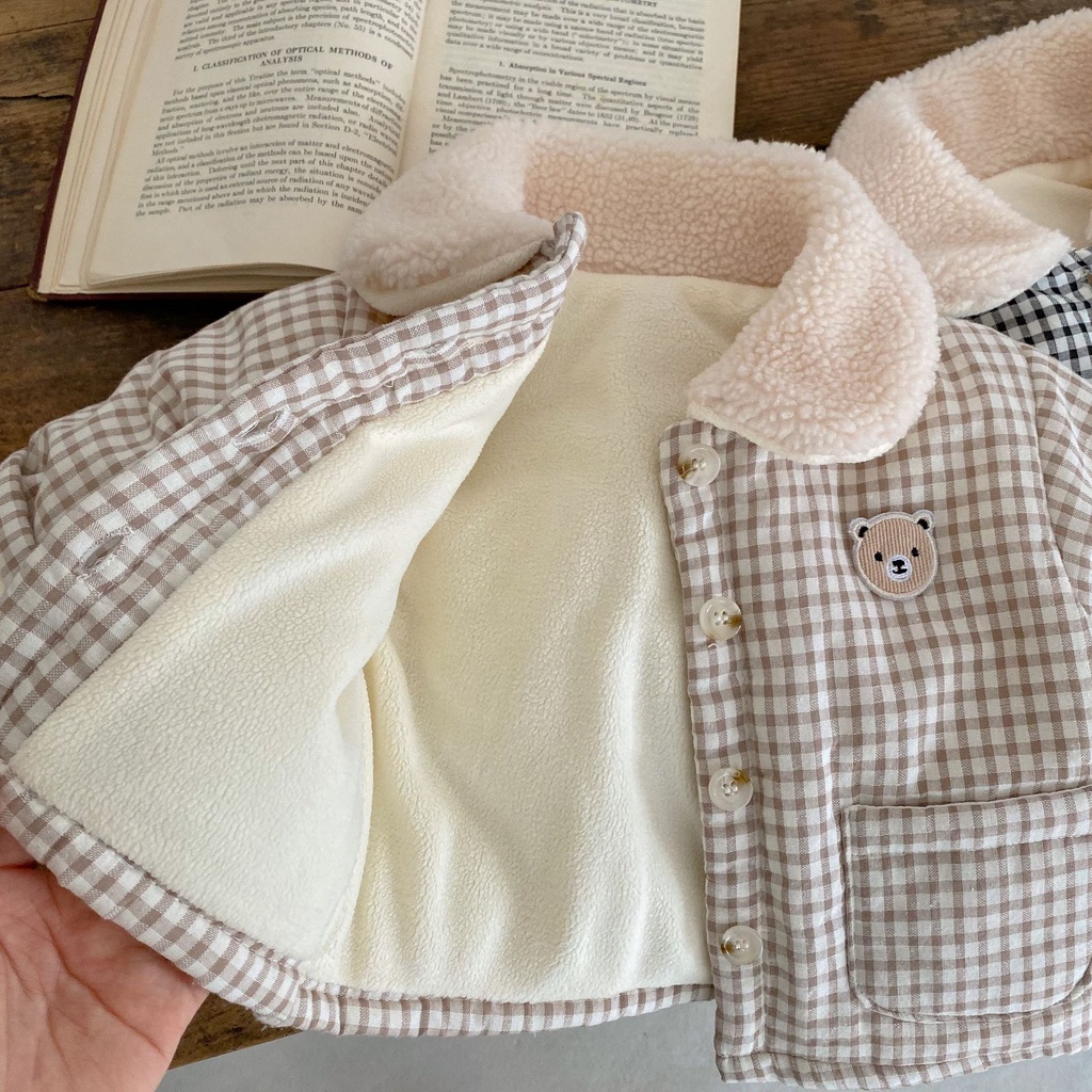 Áo Khoác Cotton Giữ Ấm Họa Tiết Hoạt Hình Phong Cách Hàn Quốc Cho Bé