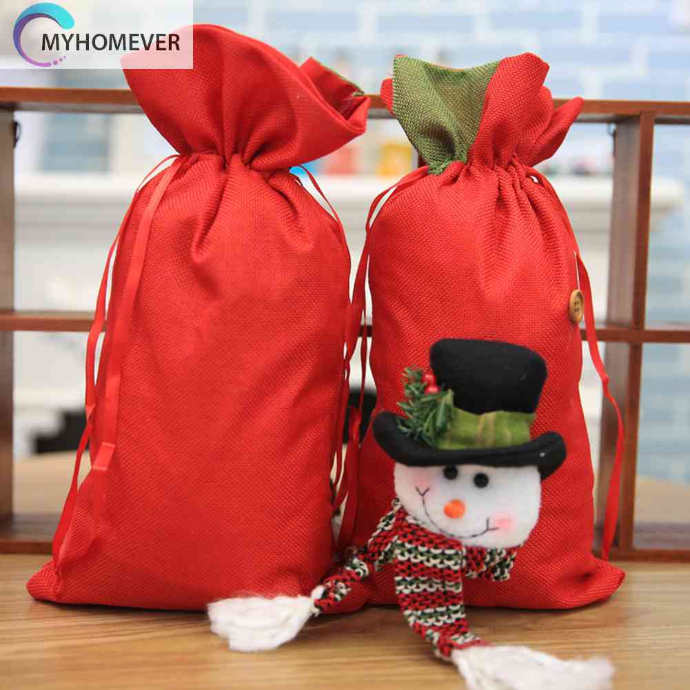 Set 3 Túi Rút Đựng Kẹo Họa Tiết Giáng Sinh Dễ Thương Xinh Xắn Cao Cấp