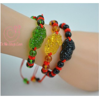 Vòng tay dây chỉ đỏ handmade Tỳ Hưu Đá may mắn phong thủy