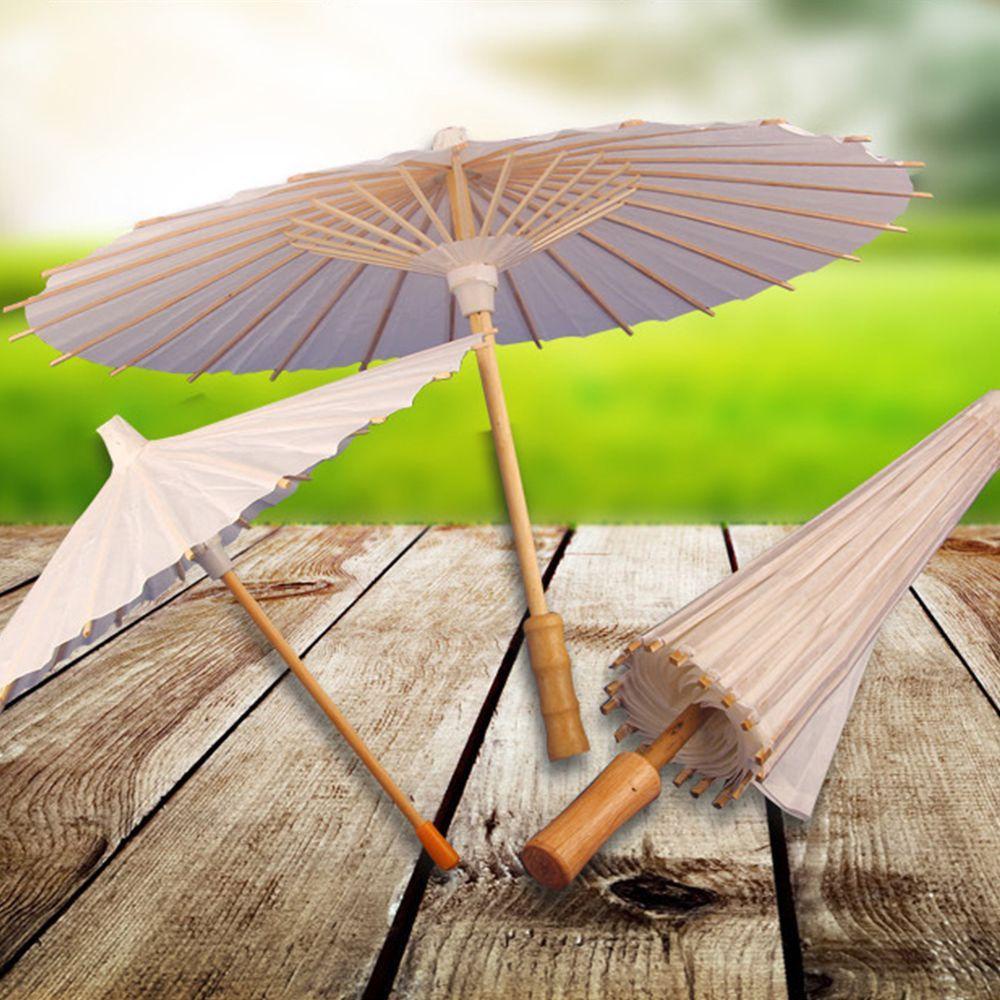 Dù Giấy Màu Trắng 40cm Tự Vẽ Thủ Công Phong Cách Truyền Thống Dành Cho Trẻ Em