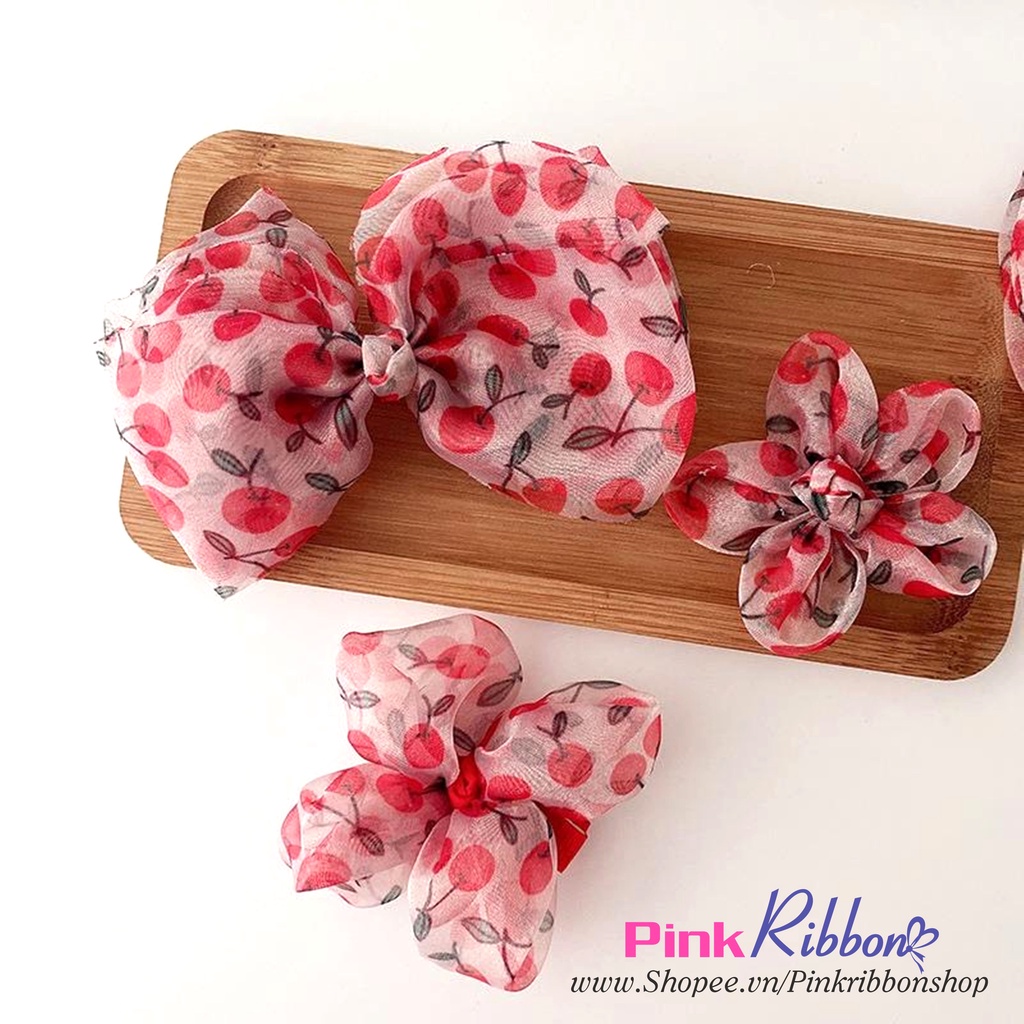 Ruy băng voan cherry dễ thương (bề rộng 6cm)
