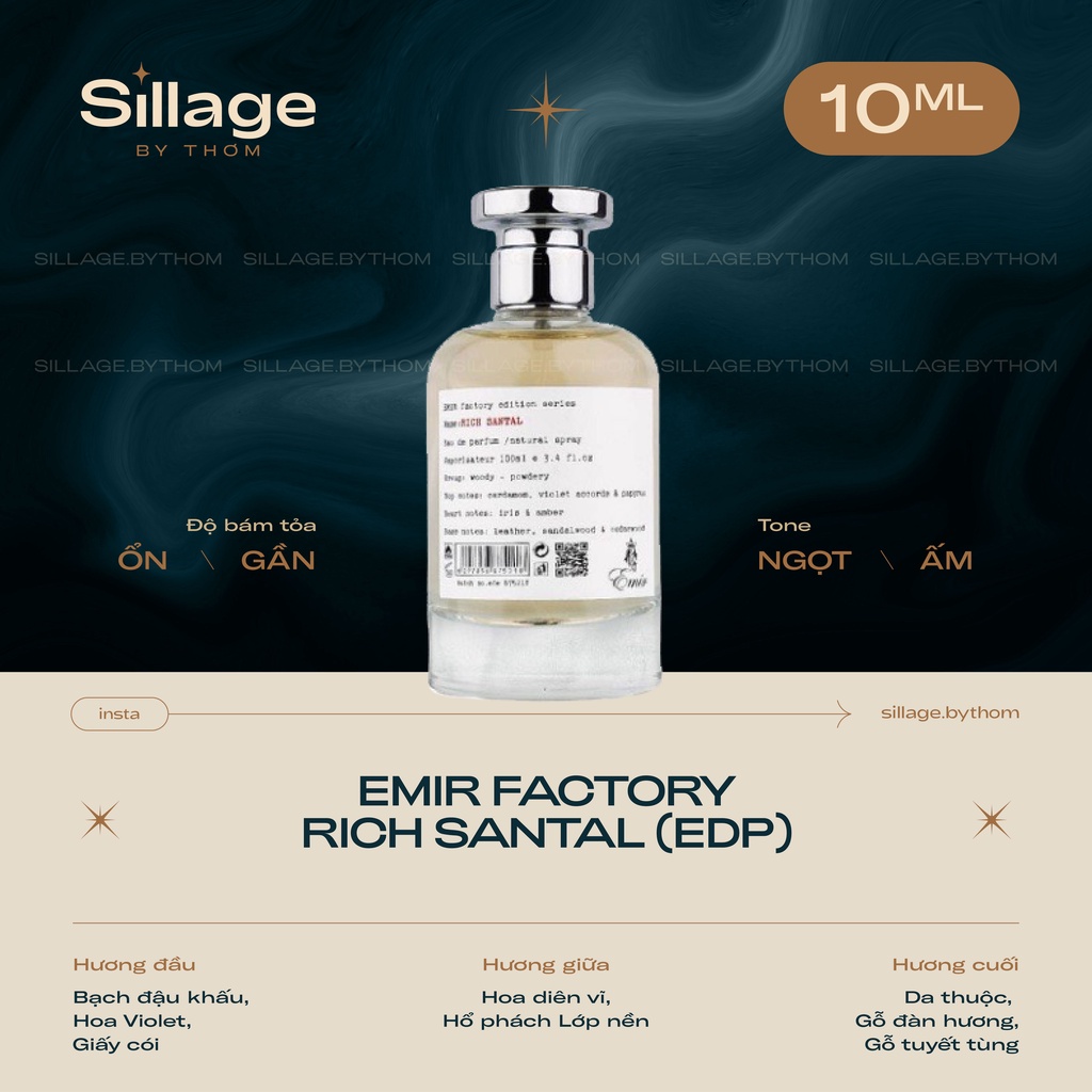 EMIR RICH SANTAL EDP | Mẫu thử nước hoa unisex
