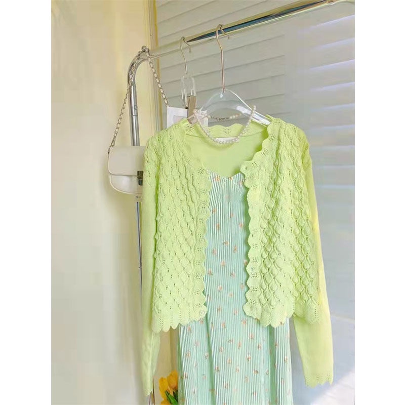 Set Đầm Và Áo Khoác Cardigan Chống Nắng Phong Cách Mới