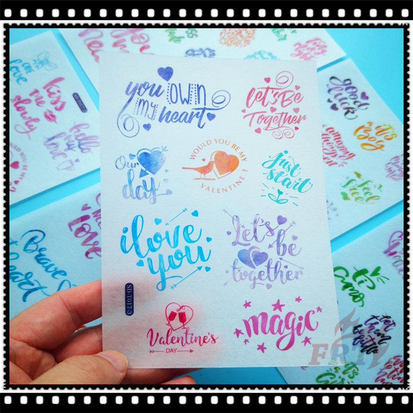 ❀ Sticker Chữ Tiếng Anh Xinh Xắn Dùng Trong Trang Trí ❀ Set 6 Tấm Sticker Dán Trang Trí Thời Trang