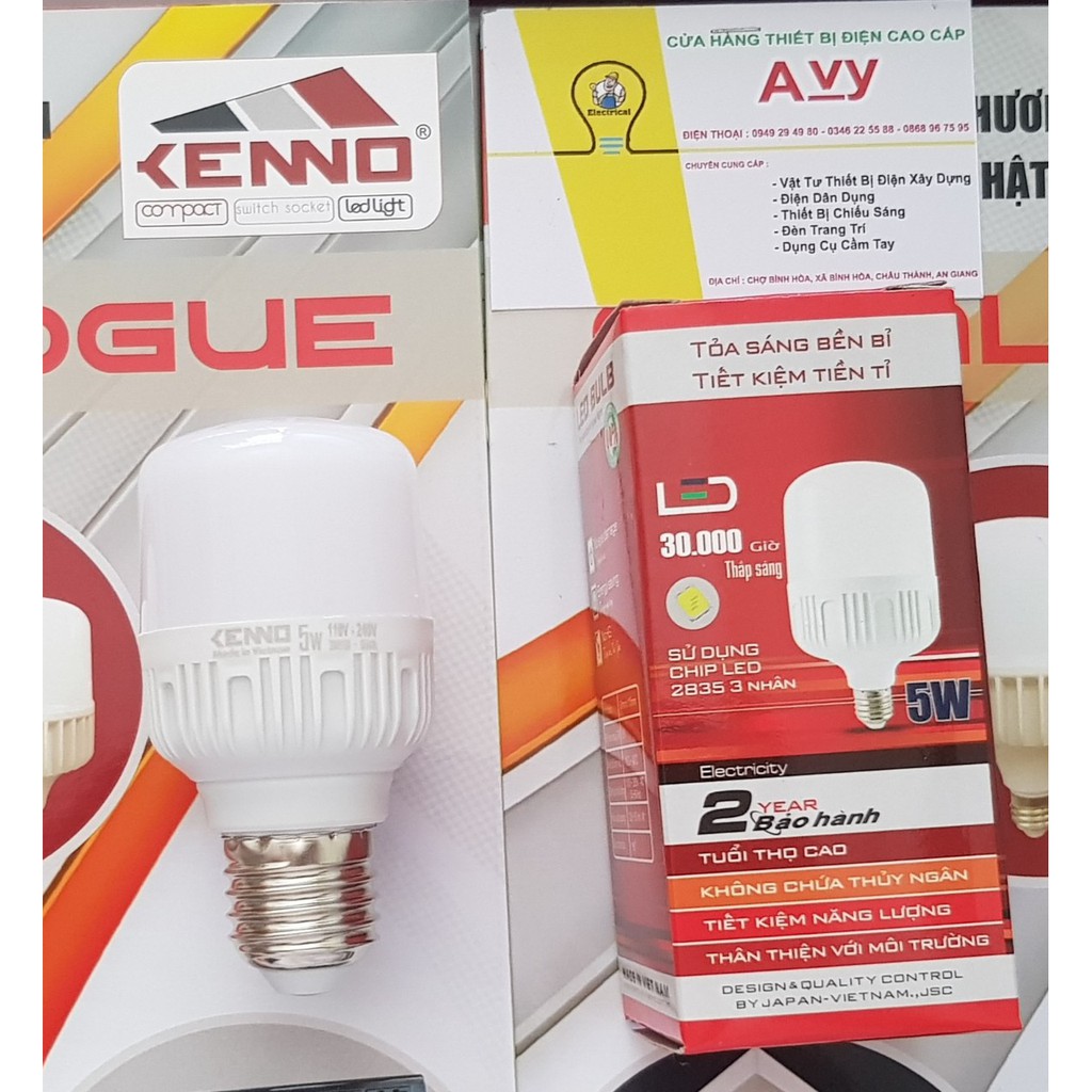 Bóng Đèn Led Trụ KENNO 5W, 10W, 15W, 20W, 30W, 50W