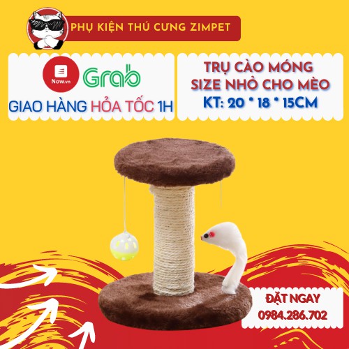 Trụ cào móng nhỏ cho mèo kèm chuột và bóng chuông