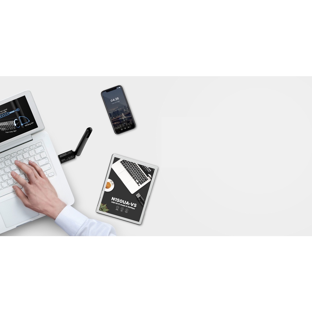 USB thu Wifi cho máy PC  TOTOLINK N150UA không cần cài đặt có anten 5DPI