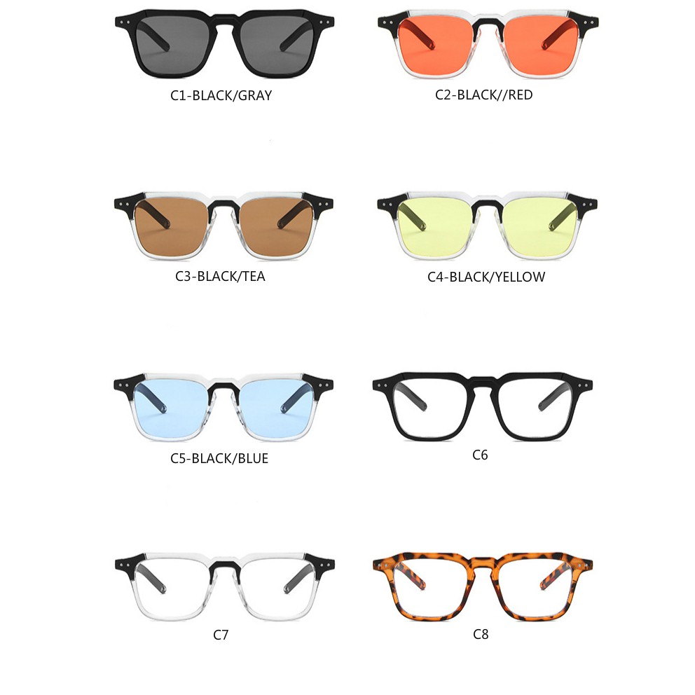 Square European and American 2020 new retro men's and women's fashion sunglasses