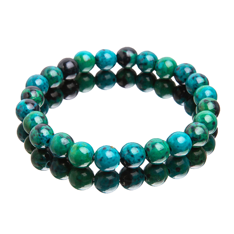 Vòng Tay Chuỗi Hạt Đá Malachite 8mm Thời Trang Cho Nam Và Nữ