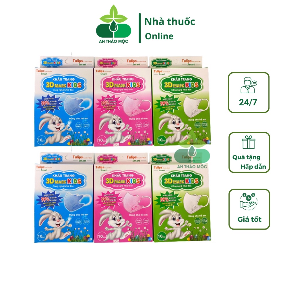 Khẩu Trang Cho Bé Tulip 3D Mask KIDs Hộp 10 Chiếc