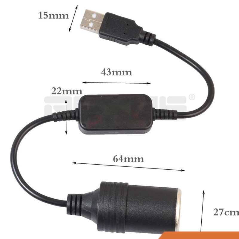 Dây Cáp Chuyển Đổi 5v 2a Usb Sang 12v 5v2a Chuyên Dụng Cho Xe Hơi