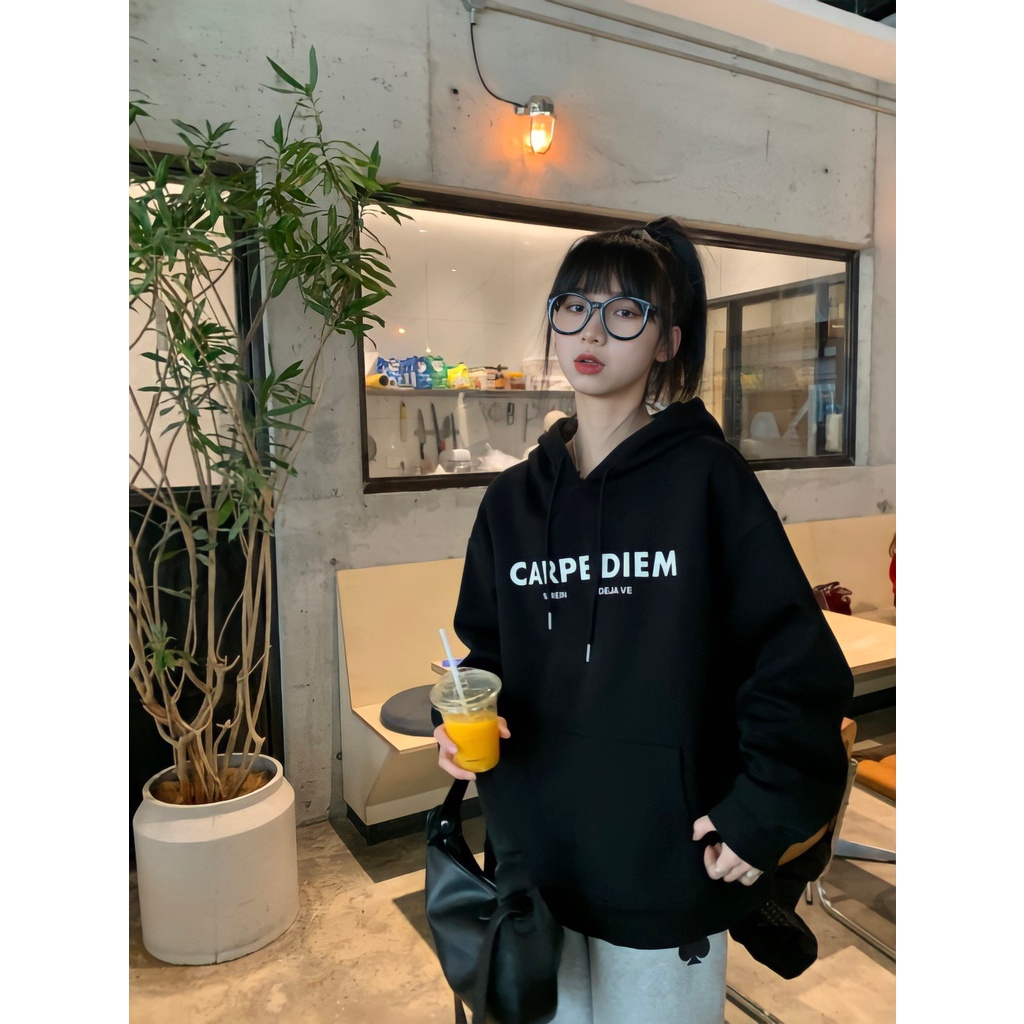 Áo Hoodie Nam Nữ Nỉ Ngoại Unisex CARPE DIEM 2 Màu - Áo Nỉ Dáng Thụng G0225
