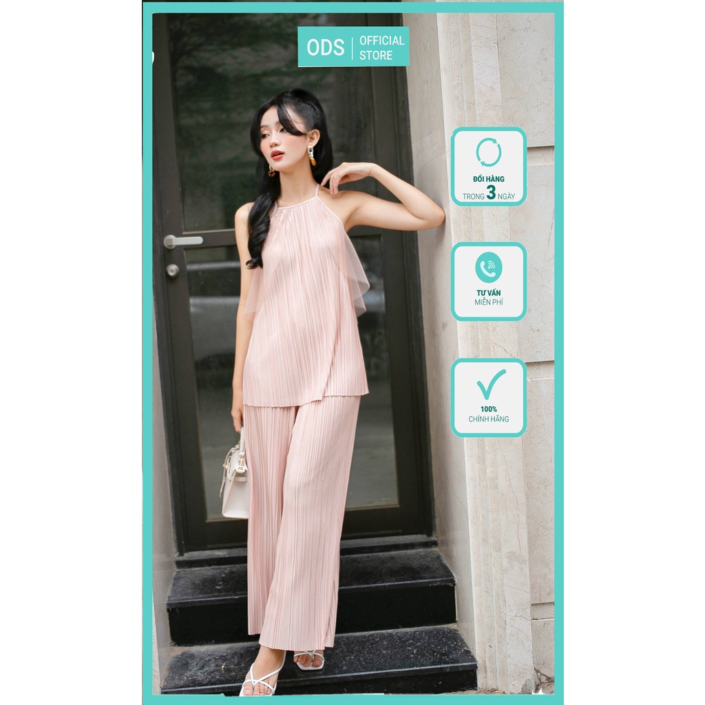 Set áo cổ yếm ODS quần dài đắp ly [ZJ10]