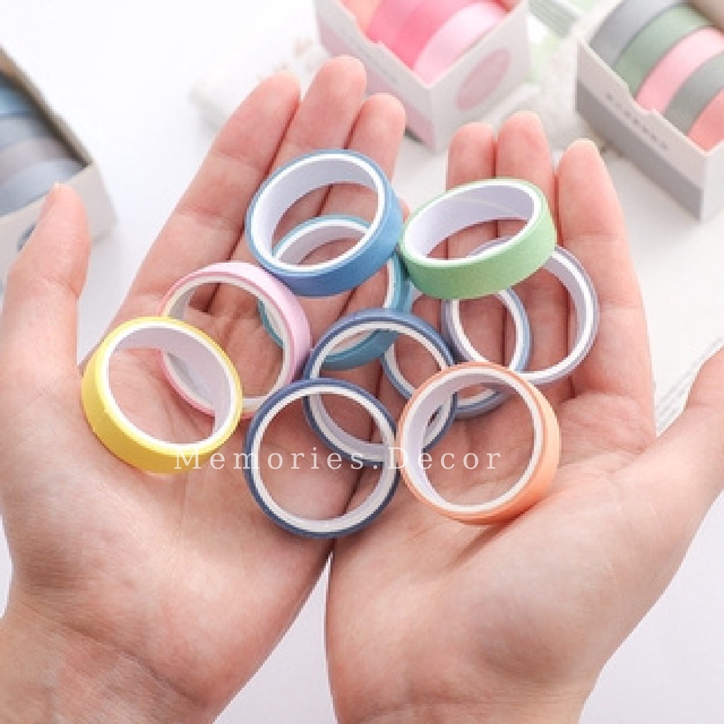 Set 5 Cuộn washitape Trang Trí, Băng Dán Học Sinh Siêu Cute