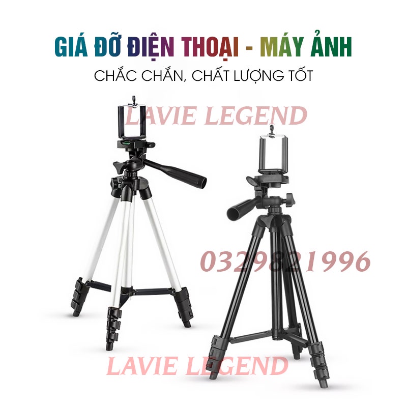 Tripod Điện Thoại 150cm, Chân Máy Ảnh Khung Nhôm Xoay Nhiều Góc Độ Hỗ Trợ Chụp Hình Livesteam, Facetime, Quay Video