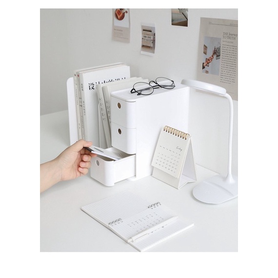 Kệ sách nhựa ABS có ngăn kéo đựng đồ đa năng để bàn xinh xắn , giá để tài liệu cao cấp