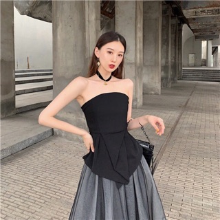 (HÀNG ORDER) Set áo cúp kiểu dáng peplum phối chân váy lưới xoè (có ảnh thật)