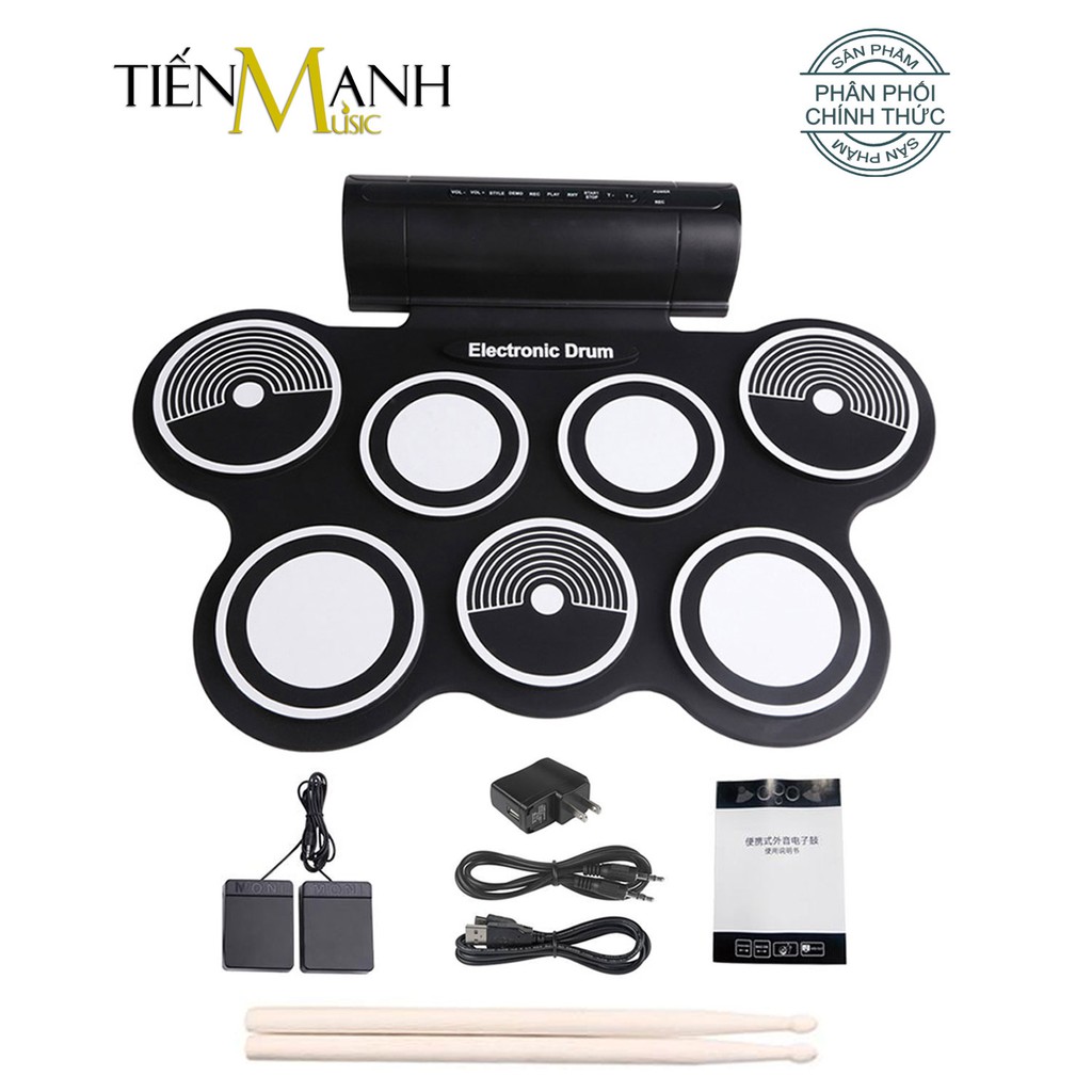 [Hỗ trợ kết nối máy tính] Bộ Trống điện tử 7 Mặt Konix MD759 - Electronic Drum Kit Ultra Portable 7 Pad Digital