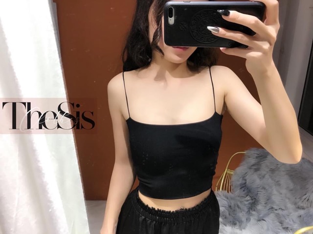 Áo hai dây croptop cotton hai lớp cao cấp hình thật m113 | BigBuy360 - bigbuy360.vn
