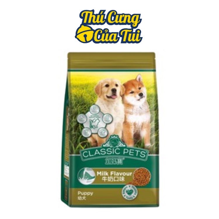 Thức Ăn Hạt Khô Cho Chó Con Classic Pets Puppy Vị Sữa Gói 400G - Thú Cưng Của Tui