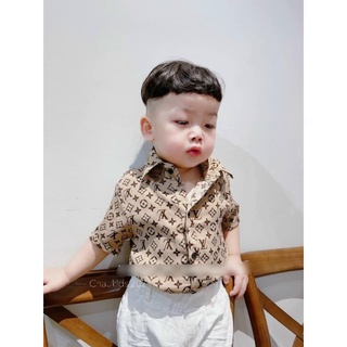 Bộ sơ mi L.V thời thượng cho bé