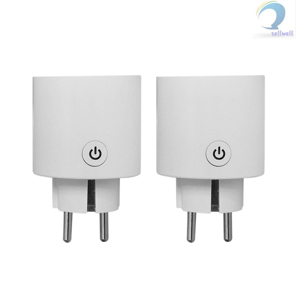 Bộ 2 Ổ Cắm Wifi Thông Minh Điều Khiển Từ Xa Hẹn Giờ Tự Động Tắt Mở Kèm Công Tắc Cho Alexa Google Home Iftt Echo Eu