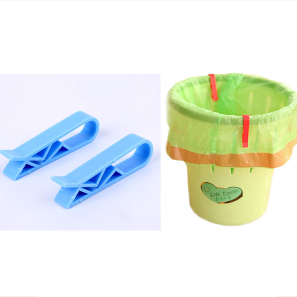 Set 2 kẹp cố định túi rác bằng nhựa chống trượt tiện dụng