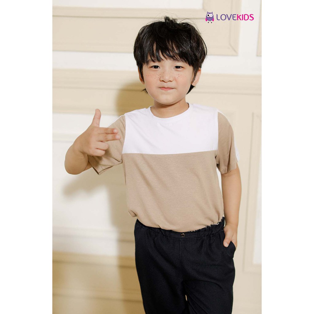 [MINIU] Áo thun bé trai và bố phối màu nâu - trắng MNB20ST003 - Lovekids