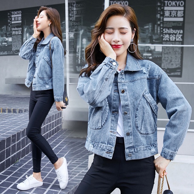 Áo khoác jean nữ cao cấp kiểu dáng phong cách NP1261