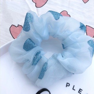 Cột Tóc Vải Scrunchies Tim 2 Lớp