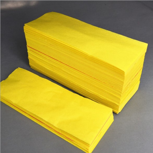 100 tờ Giấy hoàng chỉ vàng in vẽ phù kt 10x27cm