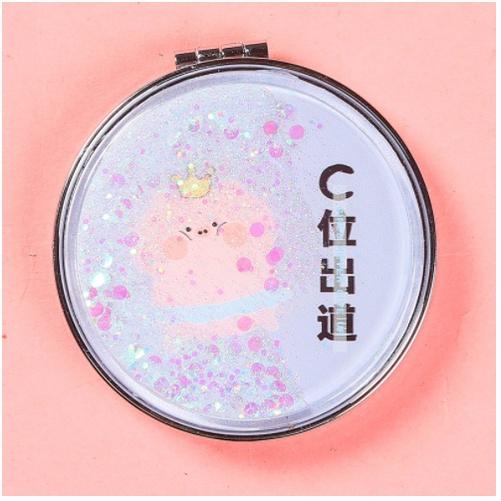 Gương Mini 2 Mặt Cầm Tay Có Kim Tuyến họa tiết dễ thương