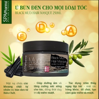 Mặt nạ ủ tóc bùn đen Spa pharma dành cho mọi loại tóc 250ml