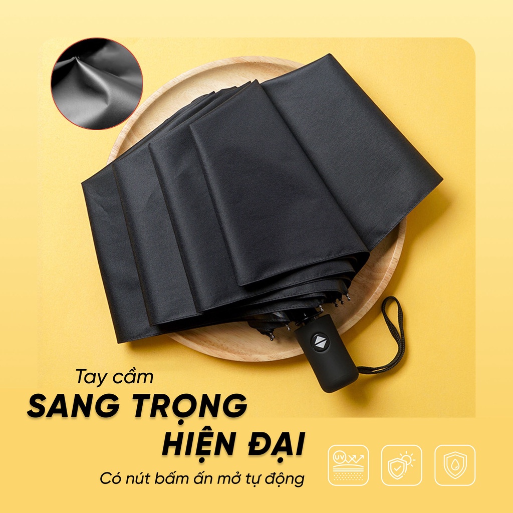 Dù Che Nắng Gấp Mở Tự Động - Ô Che Mưa Cao Cấp 12 Nan Chống Tia UV Bức Xạ Tuyệt Đối