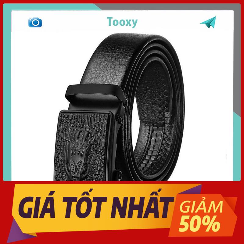 Thắt Lưng Da Nam Khóa Tự Động Cao Cấp Dây Nịt Nam Mặt Cá Sấu Nam Tính Sang Trọng