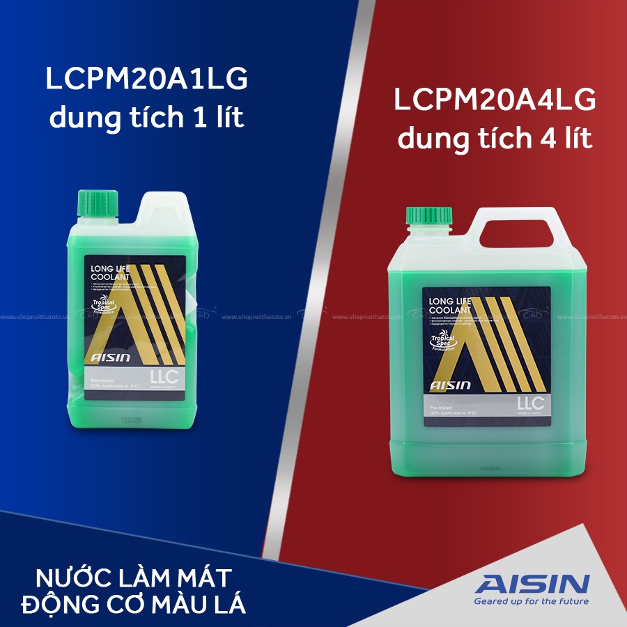 Nước Làm Mát Động Cơ Màu Lá AISIN LCPM20A4LG 4L Nhập Khẩu Chính Hãng